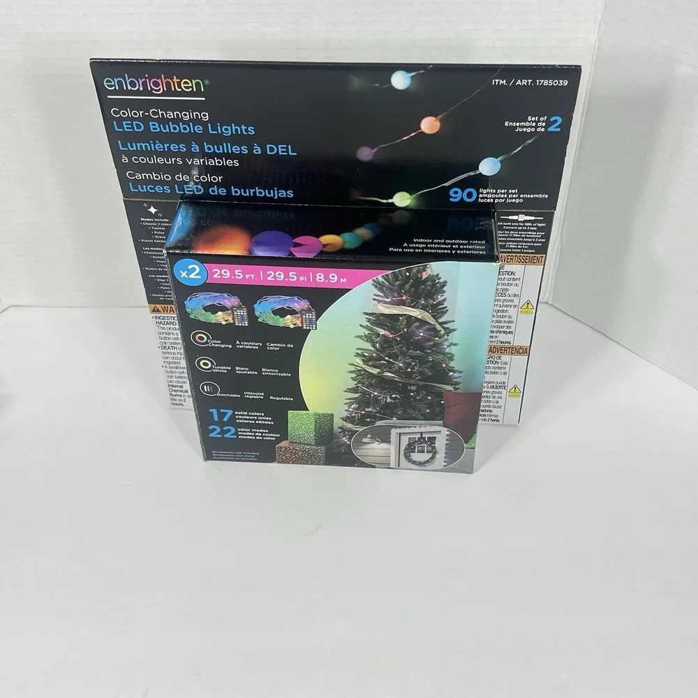 Enbrighten LED Color Changing Bubble Lights 2x29.5ft w/Remote  NEW